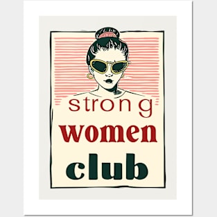 Vintage Vogue: 'Strong Women Club' Fashionista Illustration Poster Posters and Art